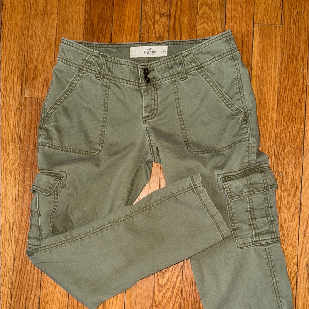 Y2K Hollister Women’s Cargo Pants - Olive Green